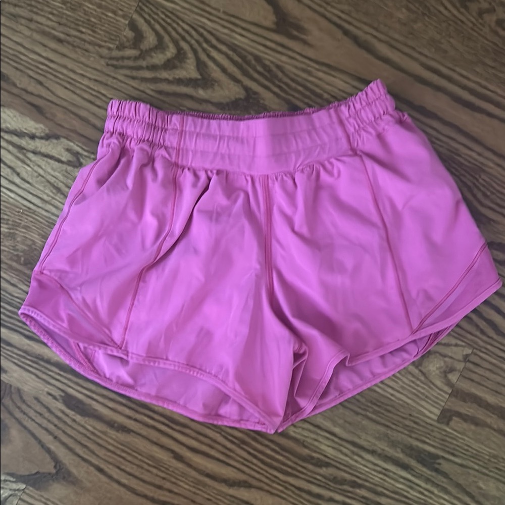 sonic pink lululemon shorts size 6 cut the built in shorts out